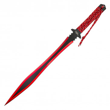 Hero's Edge 25" Red Machete & 6" Throwing Knife Combo