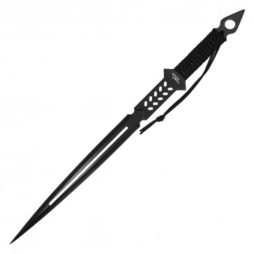 Hero's Edge 25" Black Machete & (2) 6" Throwing Knife Combo