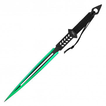 Hero's Edge 25" Green Machete & (2) 6" Throwing Knife Combo