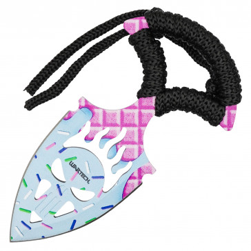 4.75"  Ice Cream Graphic Skull Blade Push Dagger w/ Hard Sheath - Sweet Treats