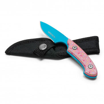 5.5" WARTECH - Blue & Pink Sprinkles Knife w/ Nylon Sheath - Sweet Treats Collection