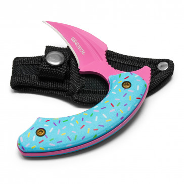 4" WARTECH - Sprinkles Push Dagger Dagger w/ Nylon Sheath - Sweet Treats Collection