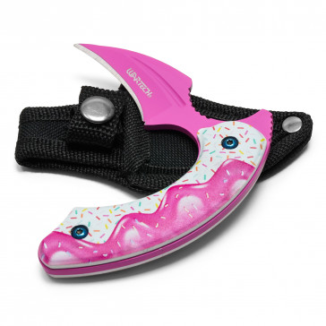 4" WARTECH - Pink Sprinkles Push Dagger w/ Nylon Sheath - Sweet Treats Collection