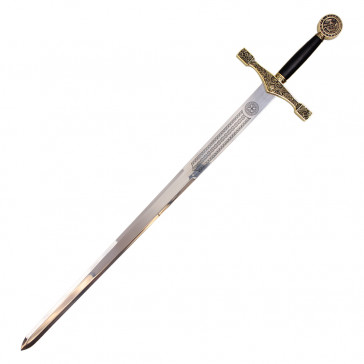 43" Excalibur Sword Gold With Plaque