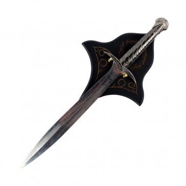 26.5" Chrome Sword With Detailed Blade With Wooden Plaque