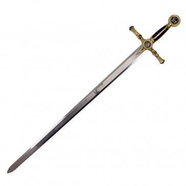 45" Blue Mason Sword With Blue And Gold Handle