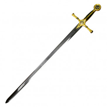 45" Green Masonic Sword With Green And Gold Handle