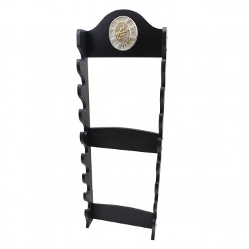 8-Rack Black Wooden Katana Sword Wall Stand