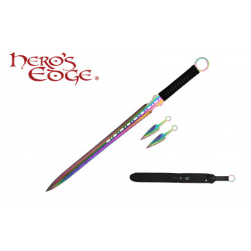 27" Ninja Sword w/ Throwing Knife Set