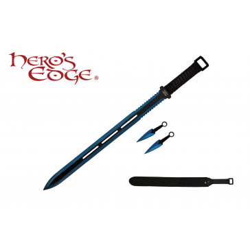 28" Technicolor Ninja Sword w/ Throwing Knives