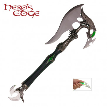 21" Alien Axe With Green Detailing Made From Stainless Steel 