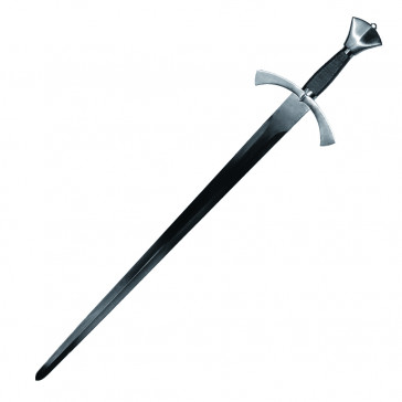 40" Black Medieval Sword With Chrome Accents