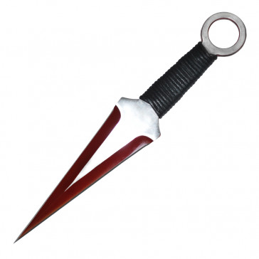 1PC 12 two tone red kunai with cord wrapped handle"