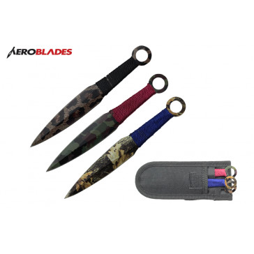 6.5" 3 pcs set camo blade throwing knife