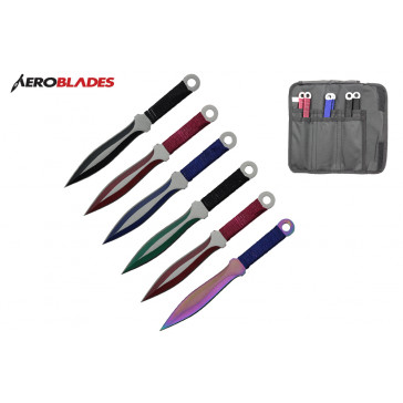 6.5" 6 pcs set two tones blade throwing knife