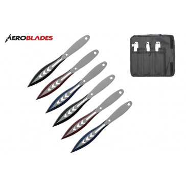 6.5" 6 pcs set two tones blade throwing knife