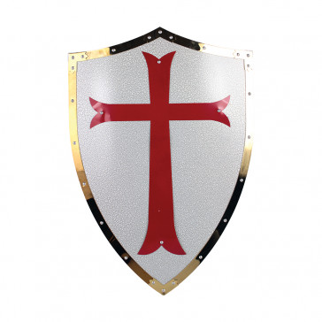 25" X 17.5" Red Cross Crusader Metal Shield