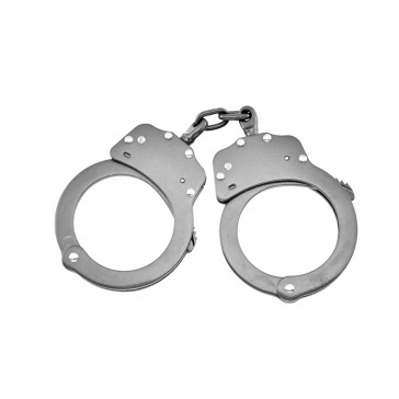 TAIWAN Stainless Steel Tactical Police Chained Chrome Handcuffs (NO CASE)