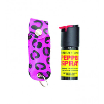 0.5 oz. Pepper Spray w/ Pink Leopard/Cheetah Print Case