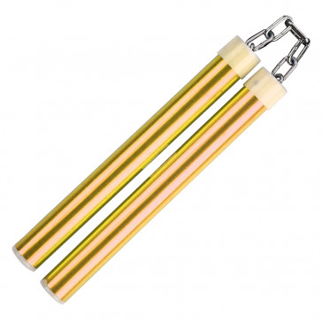 9.75" Aluminum Nunchaku With Metal Chain Link (Gold)