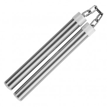 10.75" Aluminum Nunchaku With Metal Chain Link (Silver)