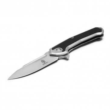 BUCKSHOT - 8" Stonewashed D2 Pocket Knife w/ Black Inlay