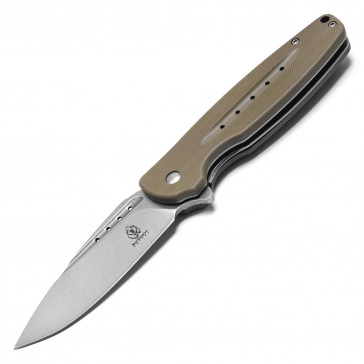 BUCKSHOT - 8.25" D2 Steel Ball Bearing Pocket Knife w/ Desert Tan G10 Handle