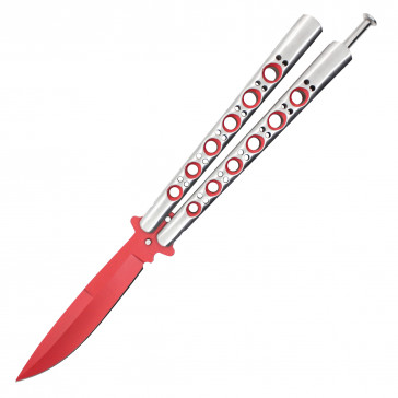 2-Tone Red Butterfly Knife