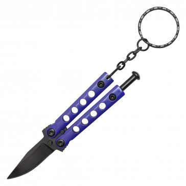 3.5" Blue Micro Butterfly Knife Keychain