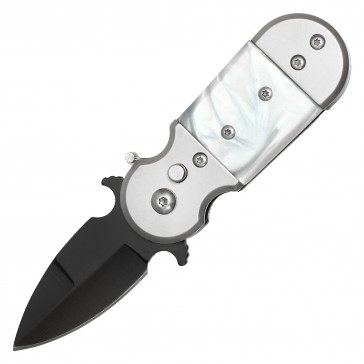 2" Mini Automatic Pocket Knife With Push Button, Safety Lock, and Black Handle