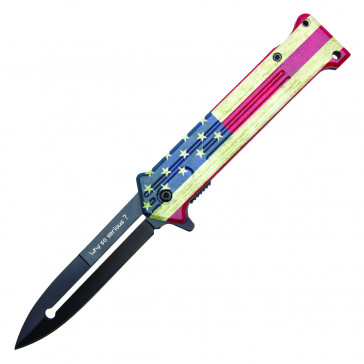 8" American Flag Pocket Joker Spring Assisted Knife