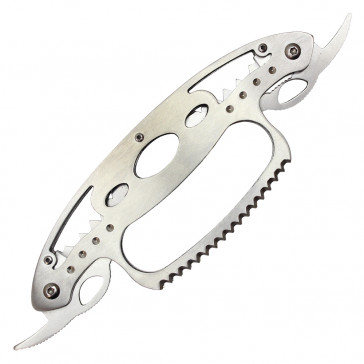 9" Chrome Convertible Knuckle Dual Blade Knife 