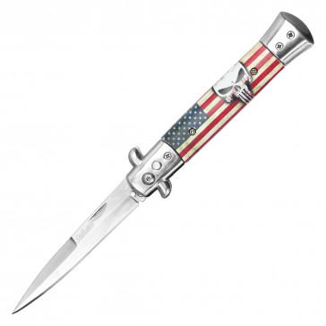 8" Skull Push Button Knife