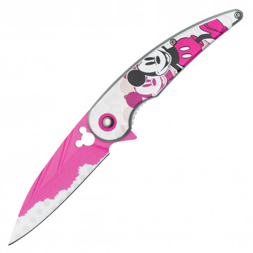 7.75" Mouse Cartoon Pink Pocket Knife