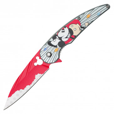 7.75" Mouse Cartoon Red Pocket Knife