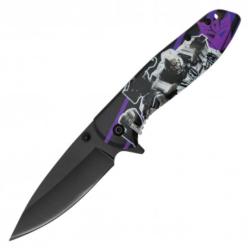 7.75" Villain Auto Robot Pocket Knife w/ 3.25" Blade