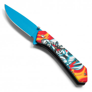 7.75" Assisted Open 3-D Printed Graphic Pocket Knife