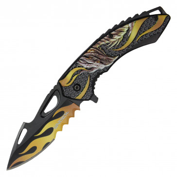 9" Gold Dragon Pocket Knife