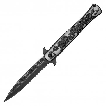 5" Closed Spring Assisted Stiletto Style Folding Knife