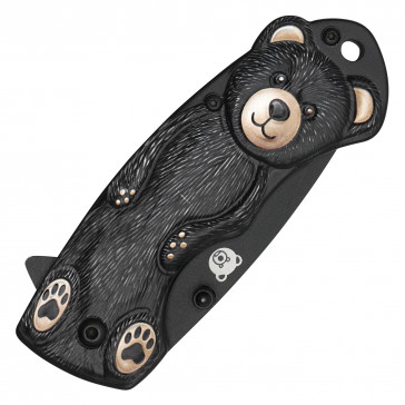 WARTECH - 6.75" Assisted Open 3-D Printed Black Bear Graphic Pocket Knife