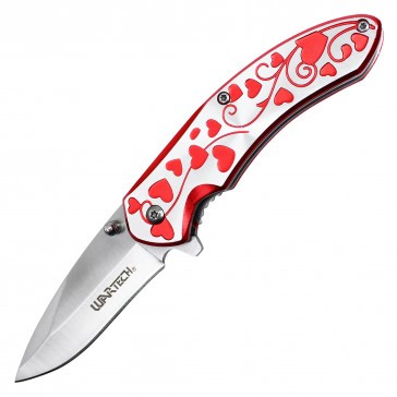 7" Red Hearts Pocket Knife