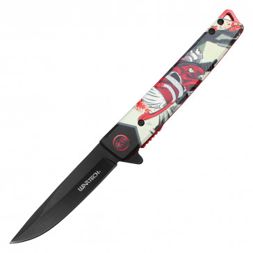 8" Tengu Pocket Knife w/ Black Steel Blade