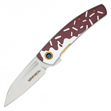 7.25" WARTECH Chocolate Frosted Donut Assisted Open Pocket Knife Sweet Treats