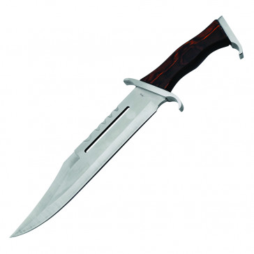 17" Hunting Knife W/ Wood Handle and Sheath 