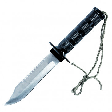 11" Survival Knife Half Serrated W/ Sheath (Chrome)