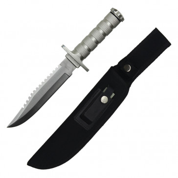 12" Stainless Steel Survival Knife W/ Sheath And Kit