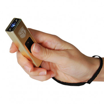 USB Keychain GOLD Stun Gun Taser w/ LED Flashlight