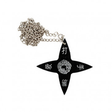 Black Throwing Star Necklace