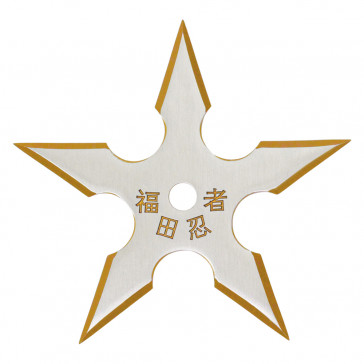 Single Gold Two-Tone Silver Stainless Steel Traditional 5-Point Throwing Star