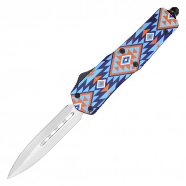 9" Atomic USA Auto OTF Turquoise Native/Tribal w/ Tanto Blade